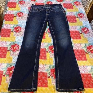 Silver Aiko Bootcut Dark Indigo Jeans Contrast Stitching 26/L31